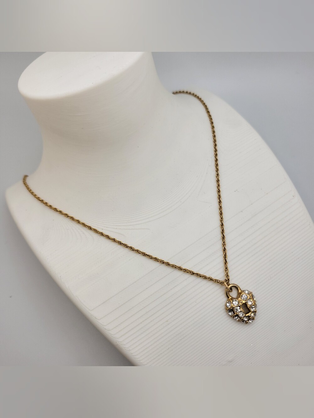 Gold-Tone Heart Padlock Pendant Necklace - Women Jewelry